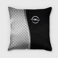 Подушка квадратная Опель черный серебристый, цвет: 3D-принт