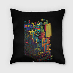 Подушка квадратная Абстрактный тетрис, цвет: 3D-принт