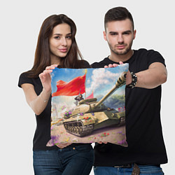 Подушка квадратная Русский танк, цвет: 3D-принт — фото 2