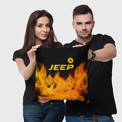 Подушка квадратная Jeep - gold gradient: символ сверху, цвет: 3D-принт — фото 2