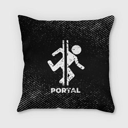Подушка квадратная Portal с потертостями на темном фоне, цвет: 3D-принт