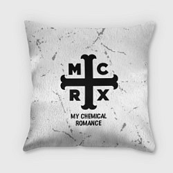 Подушка квадратная My Chemical Romance glitch на светлом фоне, цвет: 3D-принт