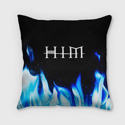 Подушка квадратная HIM blue fire, цвет: 3D-принт