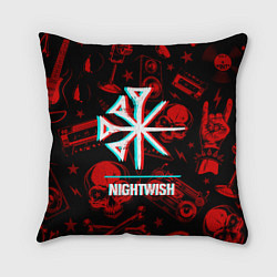 Подушка квадратная Nightwish rock glitch, цвет: 3D-принт