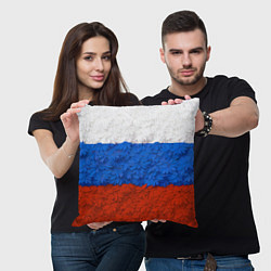 Подушка квадратная Флаг Российской Федерации из цветов, цвет: 3D-принт — фото 2