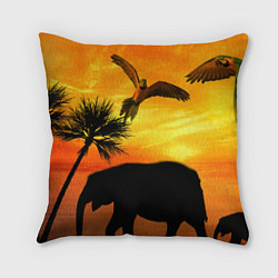 Подушка квадратная Африканский пейзаж, цвет: 3D-принт