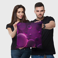 Подушка квадратная Фиолетовые шары, цвет: 3D-принт — фото 2