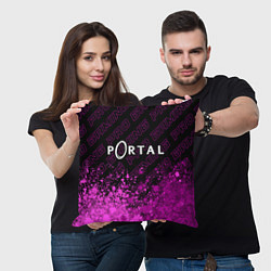 Подушка квадратная Portal pro gaming: символ сверху, цвет: 3D-принт — фото 2