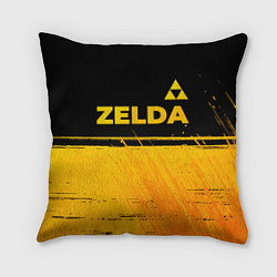 Подушка квадратная Zelda - gold gradient: символ сверху, цвет: 3D-принт