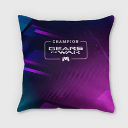 Подушка квадратная Gears of War gaming champion: рамка с лого и джойс, цвет: 3D-принт