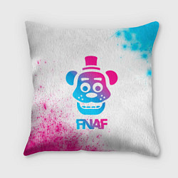 Подушка квадратная FNAF neon gradient style, цвет: 3D-принт