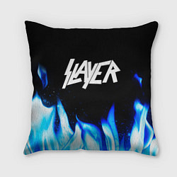 Подушка квадратная Slayer blue fire, цвет: 3D-принт