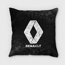 Подушка квадратная Renault с потертостями на темном фоне