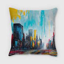 Подушка квадратная Палитра города, цвет: 3D-принт