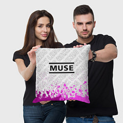 Подушка квадратная Muse rock legends: символ сверху, цвет: 3D-принт — фото 2