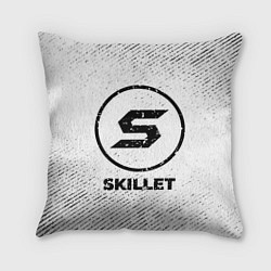 Подушка квадратная Skillet с потертостями на светлом фоне, цвет: 3D-принт