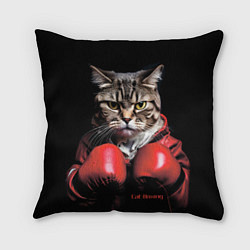Подушка квадратная Cat boxing, цвет: 3D-принт