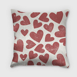 Подушка квадратная Hearts, цвет: 3D-принт