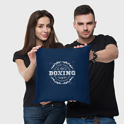 Подушка квадратная Boxing - надпись, цвет: 3D-принт — фото 2