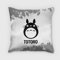 Подушка квадратная Totoro glitch на светлом фоне, цвет: 3D-принт