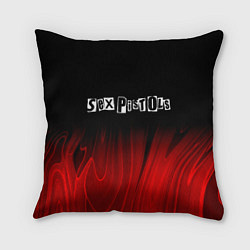 Подушка квадратная Sex Pistols red plasma, цвет: 3D-принт