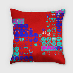 Подушка квадратная Смайлы для настроения, цвет: 3D-принт