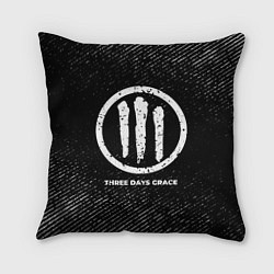 Подушка квадратная Three Days Grace с потертостями на темном фоне, цвет: 3D-принт