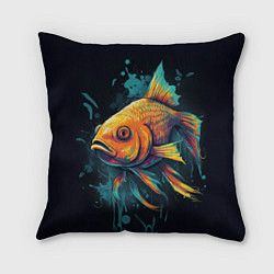 Подушка квадратная Золотая рыбка: арт нейросети, цвет: 3D-принт