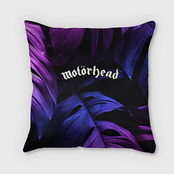 Подушка квадратная Motorhead neon monstera, цвет: 3D-принт