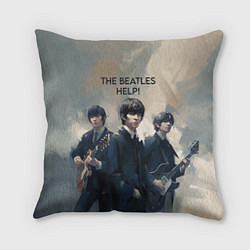 Подушка квадратная The Beatles - Help, цвет: 3D-принт