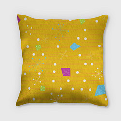 Подушка квадратная Yellow abstraction, цвет: 3D-принт