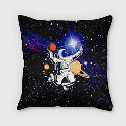 Подушка квадратная Космический баскетбол, цвет: 3D-принт