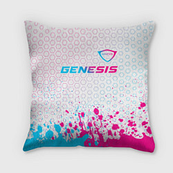 Подушка квадратная Genesis neon gradient style: символ сверху, цвет: 3D-принт