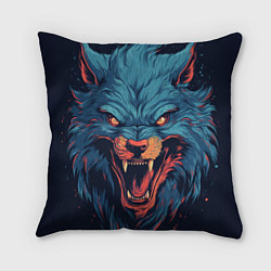 Подушка квадратная Art blue wolf