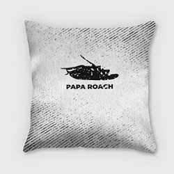 Подушка квадратная Papa Roach с потертостями на светлом фоне, цвет: 3D-принт