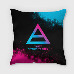 Подушка квадратная Thirty Seconds to Mars - neon gradient, цвет: 3D-принт
