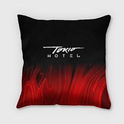 Подушка квадратная Tokio Hotel red plasma, цвет: 3D-принт