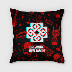 Подушка квадратная Breaking Benjamin rock glitch, цвет: 3D-принт