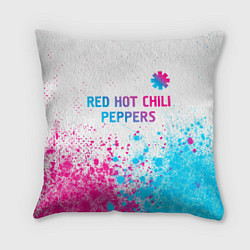 Подушка квадратная Red Hot Chili Peppers neon gradient style: символ, цвет: 3D-принт