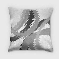 Подушка квадратная Черно-белая абстрактная картина, цвет: 3D-принт
