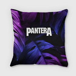 Подушка квадратная Pantera neon monstera, цвет: 3D-принт