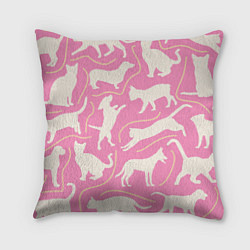 Подушка квадратная Котики собачки, цвет: 3D-принт