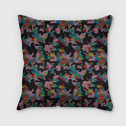 Подушка квадратная Модный разноцветный камуфляж, цвет: 3D-принт