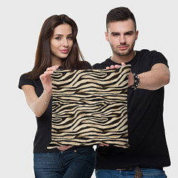 Подушка квадратная Шкура зебры и белого тигра, цвет: 3D-принт — фото 2