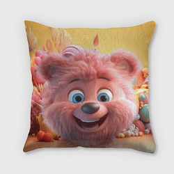 Подушка квадратная Веселый медвежонок, цвет: 3D-принт
