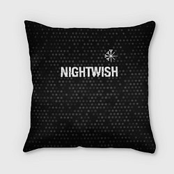 Подушка квадратная Nightwish glitch на темном фоне: символ сверху, цвет: 3D-принт