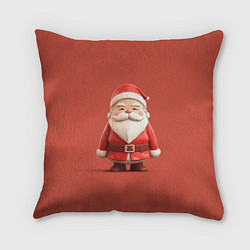 Подушка квадратная Пластилиновый Дед Мороз, цвет: 3D-принт