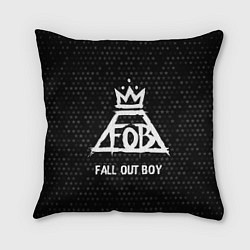 Подушка квадратная Fall Out Boy glitch на темном фоне, цвет: 3D-принт