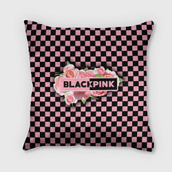 Подушка квадратная Blackpink logo roses, цвет: 3D-принт