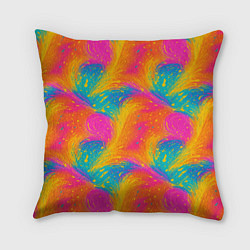 Подушка квадратная Насыщенные яркие краски, цвет: 3D-принт
